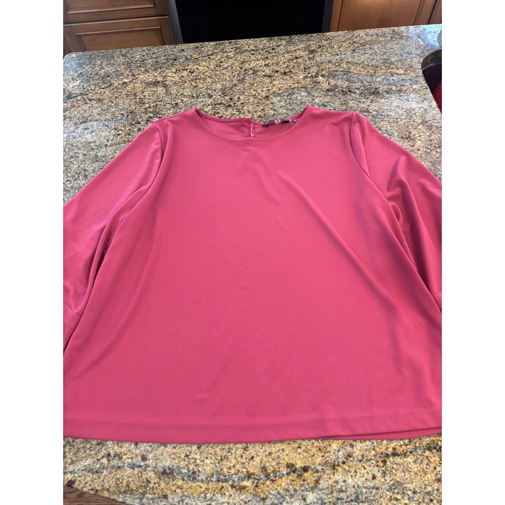 Karl Lagerfeld Paris Womens XL Pink 3/4 Sleeve Bow Cuff Top Blouse‎ - Picture 3 of 10